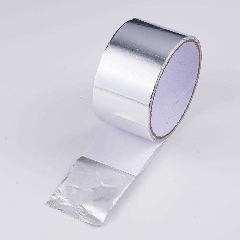 Nouveau 5mx5cm fibre de verre ruban réfléchissant la chaleur argent haute température chaleur et son bouclier Wrap bande isolation thermique bande d'échappement