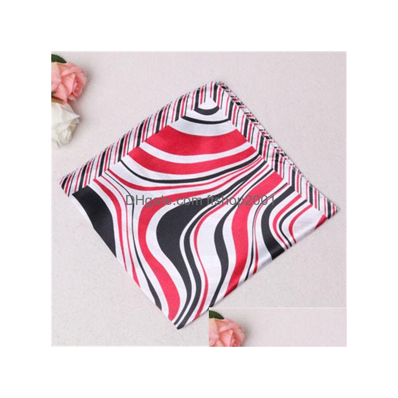 Sjaals print vierkante sjaal hoofdtooi nek satijn mode dames zakelijk pak wraps sjaal kerchief drop levering accessoires hoeden handschoen dhxiw