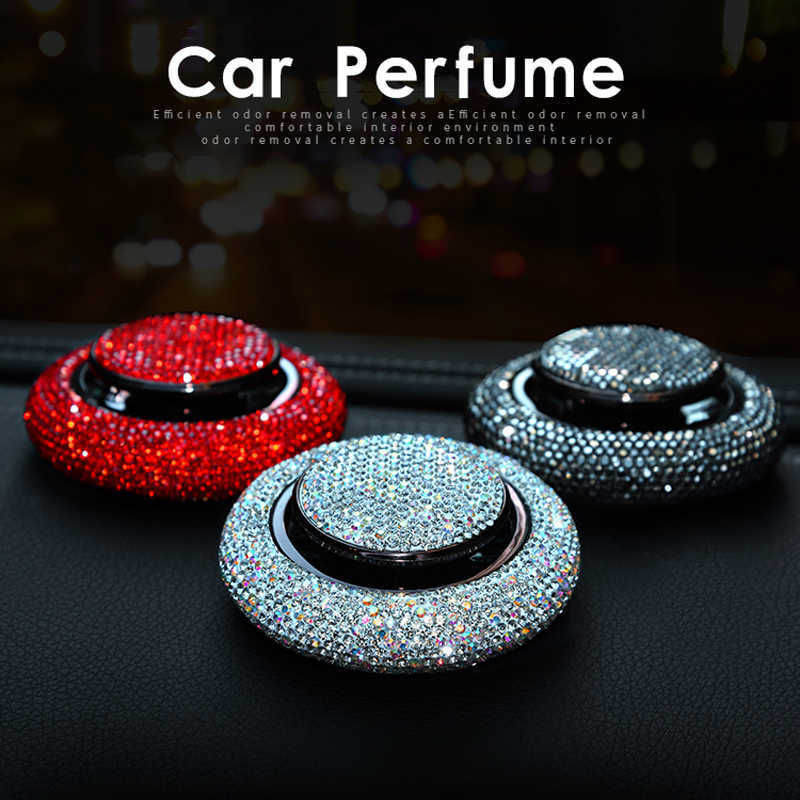 New Car styling Bling Car Air Freshener Crystal Diamond Flying Saucer Car Decoration Ornaments Women Solid Car Perfumes Accessories