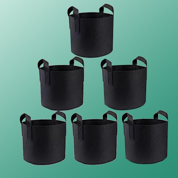 Bolsas de cultivo de jardín negro para flores Macetas Bolsa de plantación Maceta de plántulas con asas Tela no tejida Prastical Macetas de vivero reutilizables