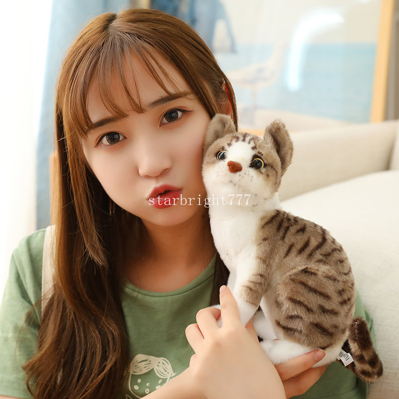 25cmかわいいシミュレーション猫ぬいぐるみおもちゃぬいぐるみ子供のための動物シャム猫人形