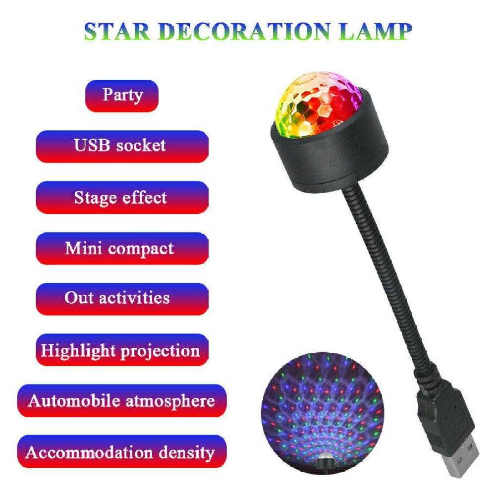 Novo Mini LED Starry Laser Atmosphere Ambiente Luzes do projetor NOVO Teto do carro Star Light Interior USB Auto Decoração Night Galaxy Lamp