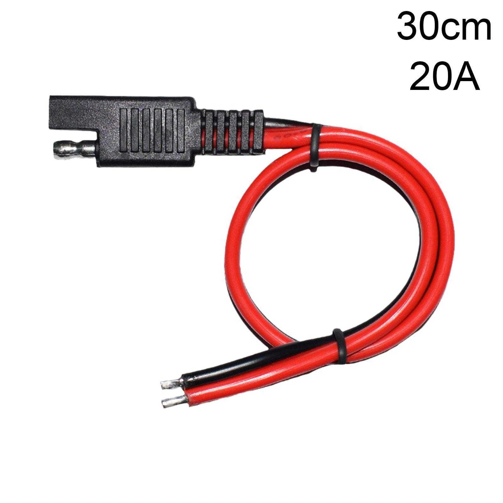 New 30cm 20A SAE Connecting Wire Quick Disconnect Copper Cable SAE Power Wire With Waterproof Cover For Solar Panel