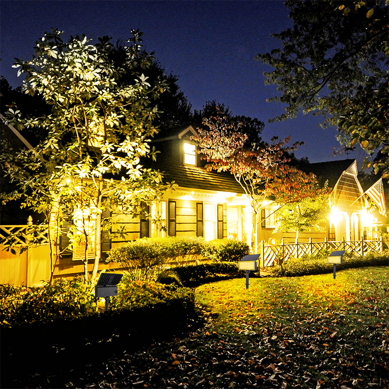 RGBソーラー芝生ライト庭の装飾のための温かい白い屋外ソーラースポットライトガーデン装飾ランプの風景光