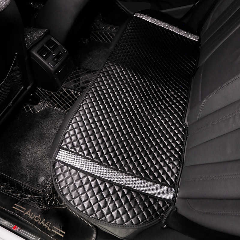 New Universal PU Leather Car Seat Cover Diamond Rhinestone Auto Seat Cushion Mat Interior Accessories Four Season Seat Pad for Women
