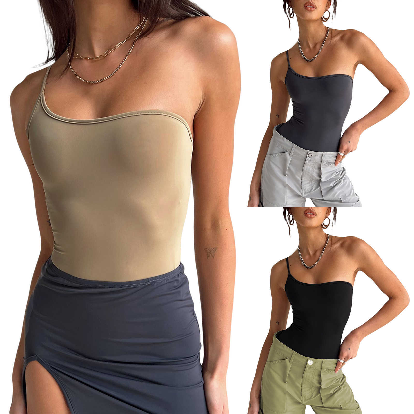 Débardeurs Camis 2023 nouvelles femmes été Sexy simple fronde débardeur Slim Fit solide Bandeau sans bretelles P230605