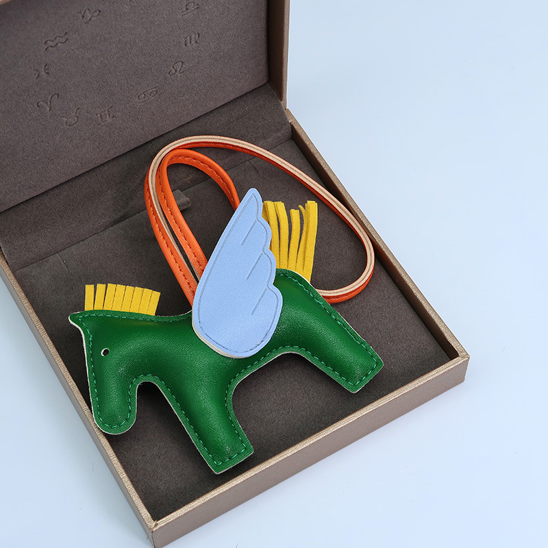 keychain Factory Direct Sales Network's Popular Little Horse Pendant Leather Little Pegasus Bag Pendant Car Key Gift