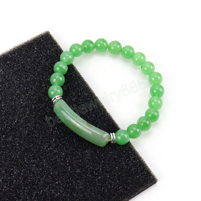 Bracelet élastique tissé à la main en pierre d'améthyste naturelle pour femmes hommes Bracelet tressé en pierre de cristal coloré Bracelet nouvelle énergie