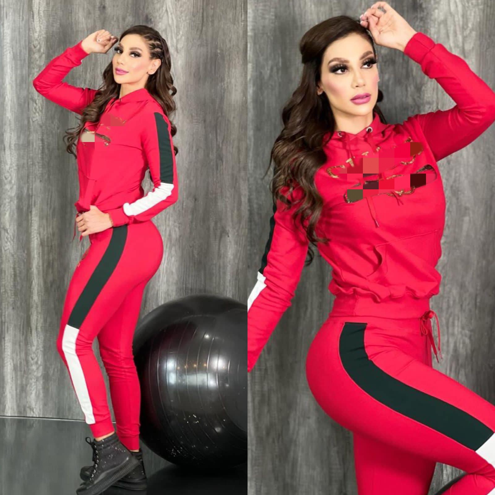 Hoodie and Sweatpants Two Piece Set Women Sweatshirt and Bottoms Sets Wear Free Ship