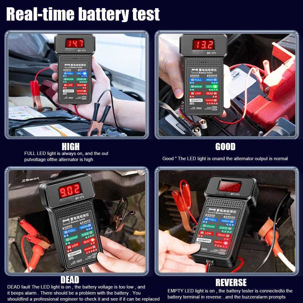 2024 Auto -batterijtester 12V LCD Digitale auto -batterij Cranking Laadcircuit Tester Batterij Checker Analyzer Tool