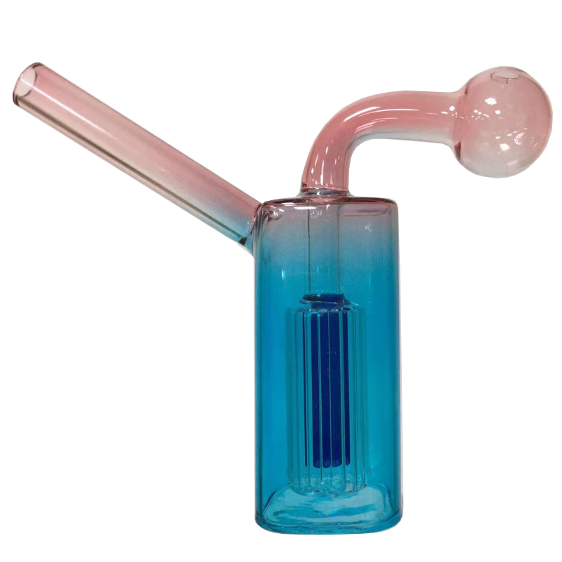 Gradient Color Bubbler Oil Burner Pipe Mini Bongs Glass Percolator Water Pipes Hookah Bong Bubblers Recycle Portable Smoking Dab Rigs Device