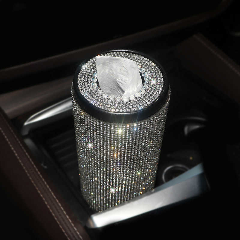 Nova caixa de lenços de cristal para carro criativo diamante tubo de toalha de papel auto porta-papel caso casa para meninas acessórios de carro