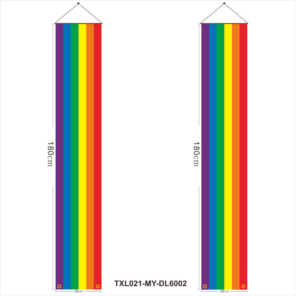 180cm Rainbow Flag Couplets LGBTQ Gay Pride Porch Hangings Outdoor Decorations Flags Lesbian Wedding Decor Banne