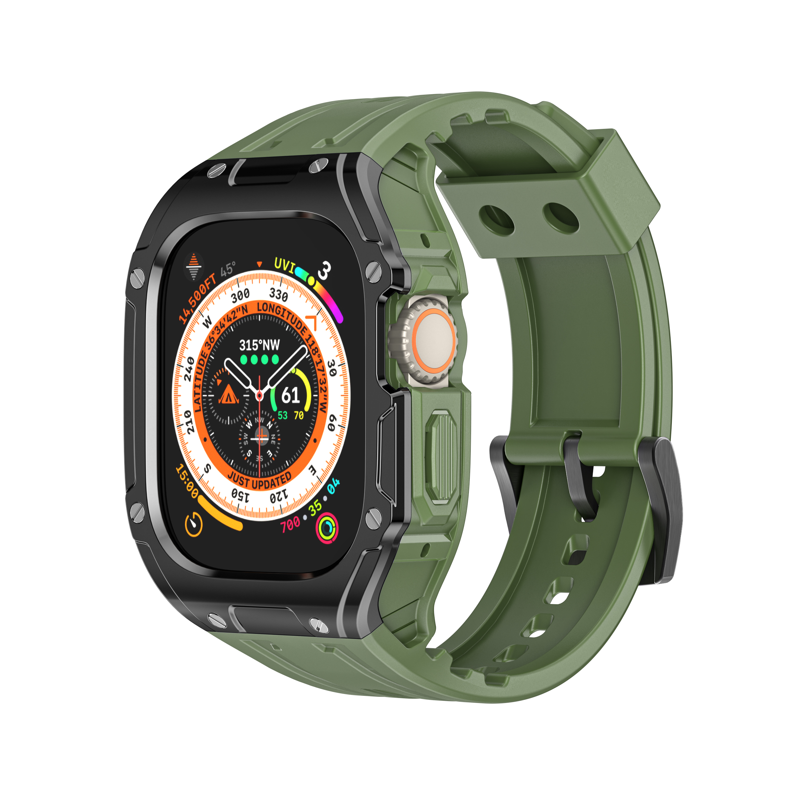 Fashion Luxury Case+Band för Apple Watch Ultra 49mm Sports Silicone Armband Correa för IWatch Sports Watch Strap -tillbehör