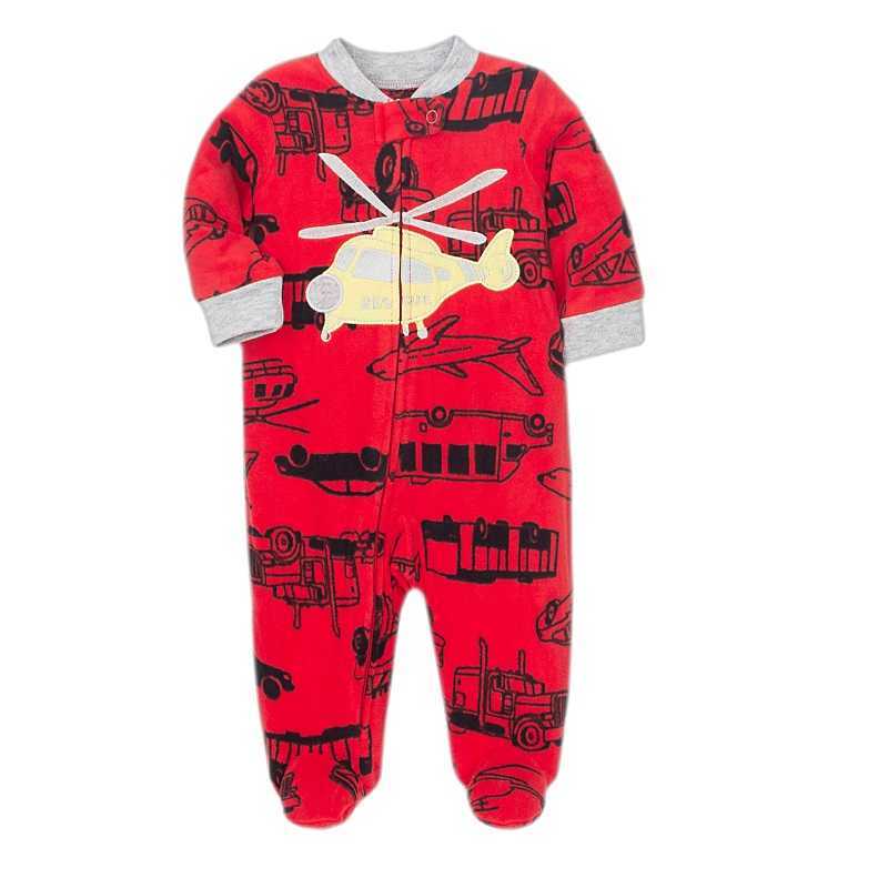 Combinaisons pieds barboteuses chaudes 2021 automne/hiver Mini laine polaire chaud pyjamas bébé body 0/3-12M G220606