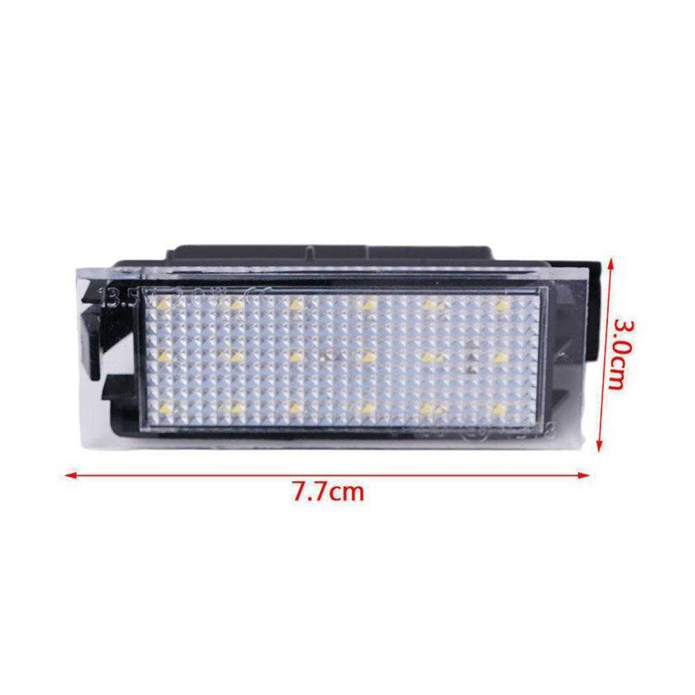 Ny 2st White Oem-Fit 3W Full LED-registreringsljus för Renault Clio Laguna 2 Megane 3 Twingo Master Vel Satis Car Lights 12V