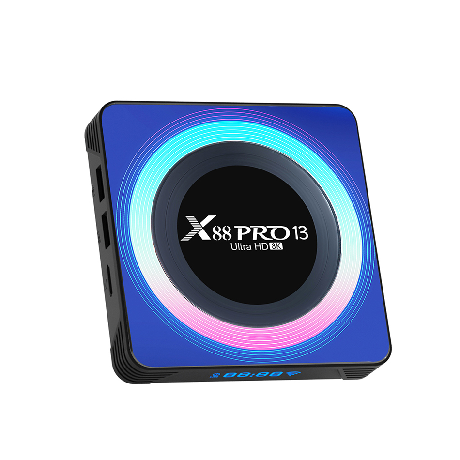 X88 Pro 13 TV Box Android13.0 RockChip RK3528 четырехъядерная 64-битная 64-битная Cortex-A53 Поддержка 8K Видео декодирование WiFi6 BT5.0 Установить верхнюю коробку