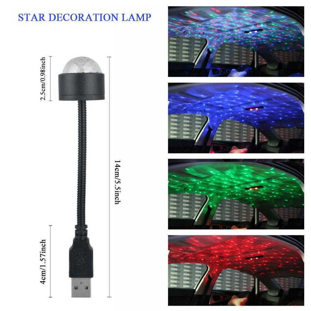 Novo Mini LED Starry Laser Atmosphere Ambiente Luzes do projetor NOVO Teto do carro Star Light Interior USB Auto Decoração Night Galaxy Lamp