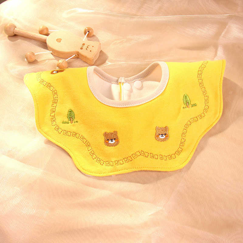 Slabbetjes Spuugdoekjes Nieuwe katoen waterdicht borduren hartvormige witte Speeksel handdoek sjaal baby mode nep kraag bib accessoires G220605