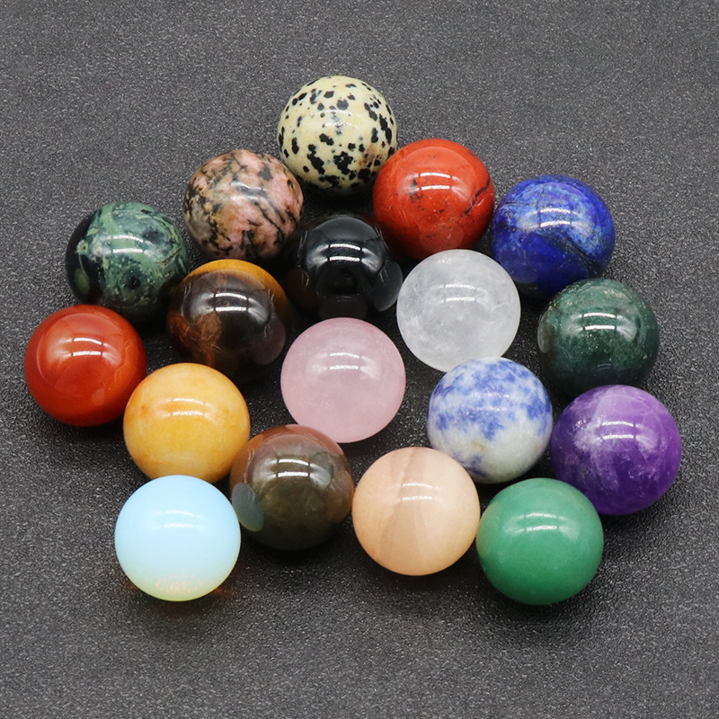 20mm Reiki Healing Chakra Natural Stone Craft Ball Bead Quartz Mineral Crystals Tumbled Gemstones Handbit Hem Dekoration Tillbehör God presenter