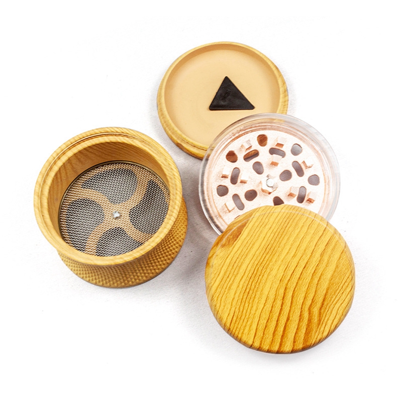 Latest Colorful Bakelite WoodGrain 63MM Smoking Portable Dry Herb Tobacco Grind Spice Miller Grinder Crusher Grinding Chopped Hand Muller Cigarette Holder