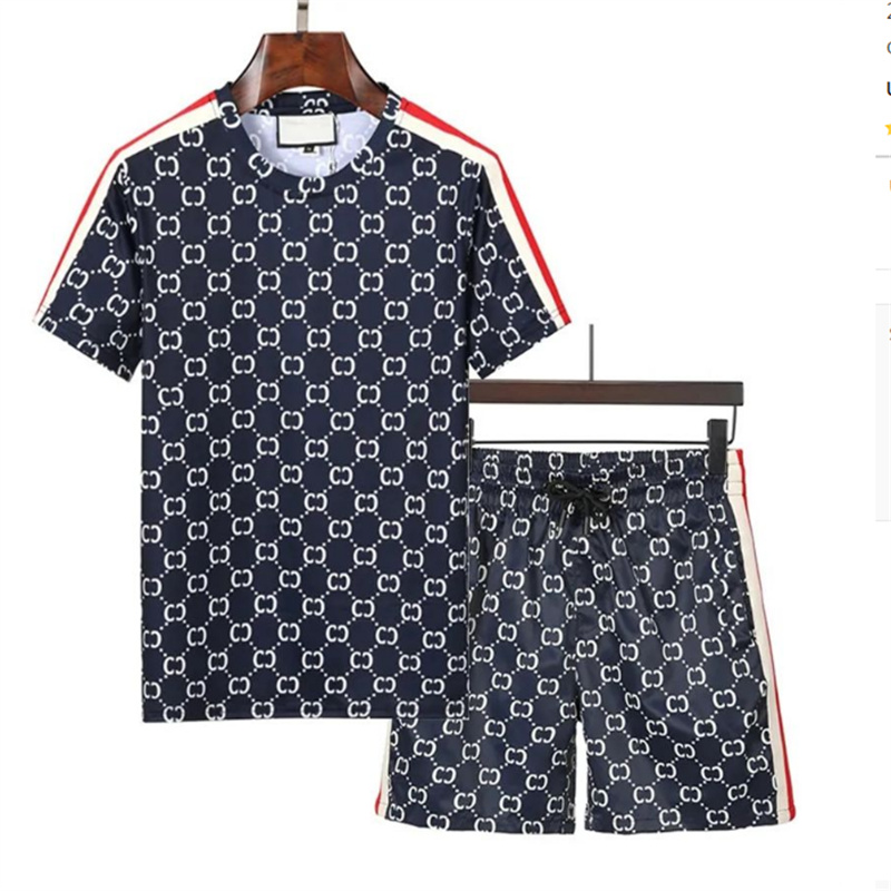 camicie di lusso da camicie da binari a manicotto casual abito sudore di moda uomo 2 pari set camicia camicia asciugatura rapida shorts2563