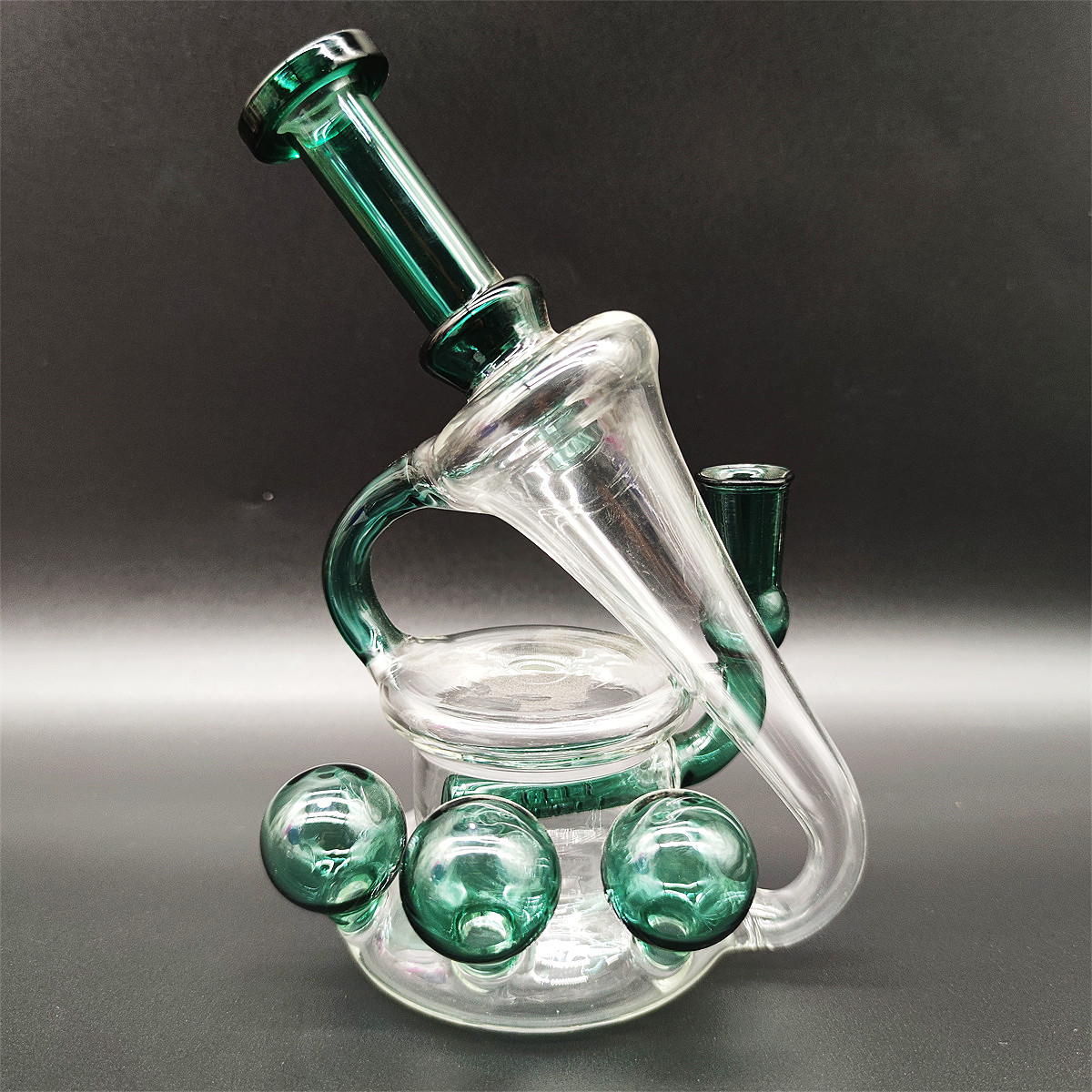 8 tum glas vattenrör bong Heady Bong Incycler Instrument Style Heady Pipe Reting Dabber Rig Recycler 14.4mm Kvinnlig fog med vanlig skål Perc