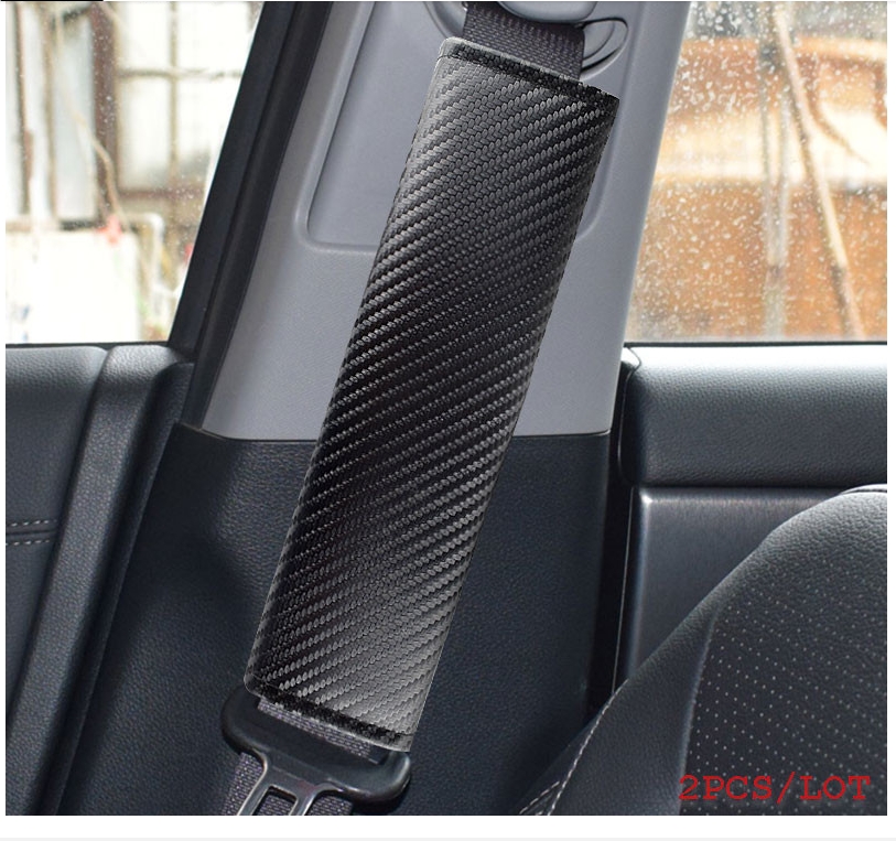 Car Seat Belt Cover Styling Carbon Fiber Safety Seat Belt pad Auto styling Accessories Universal