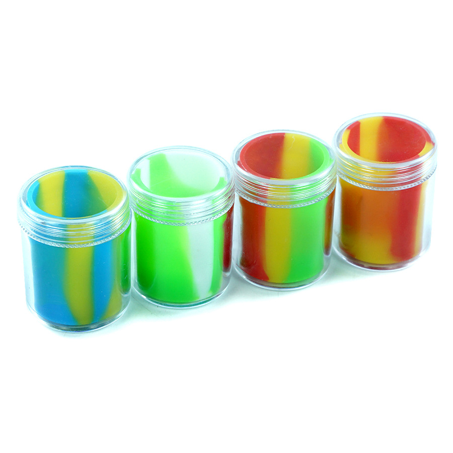 Silicone Plastic Oil Barrel Container Jars Dab Wax Oil Rubber Drum Shape Container Silicon Dry Herb Dabber Tool Storage 35ml Storage Multifunction Box Non-stick DHL