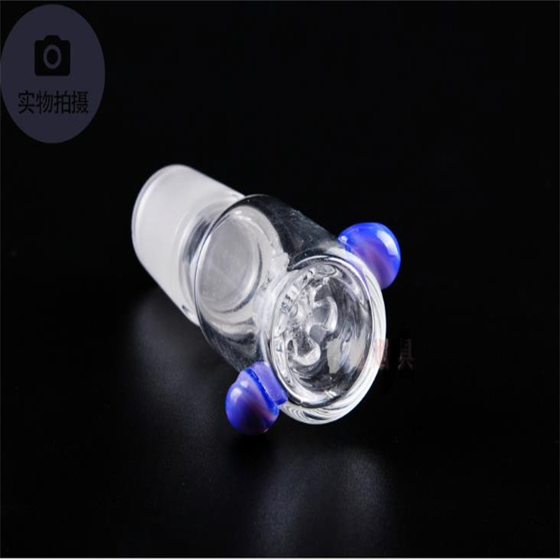 Glass Pipes Smoking Manufacture Hand-blown hookah Purple embellished glass cigarette accessories stopper