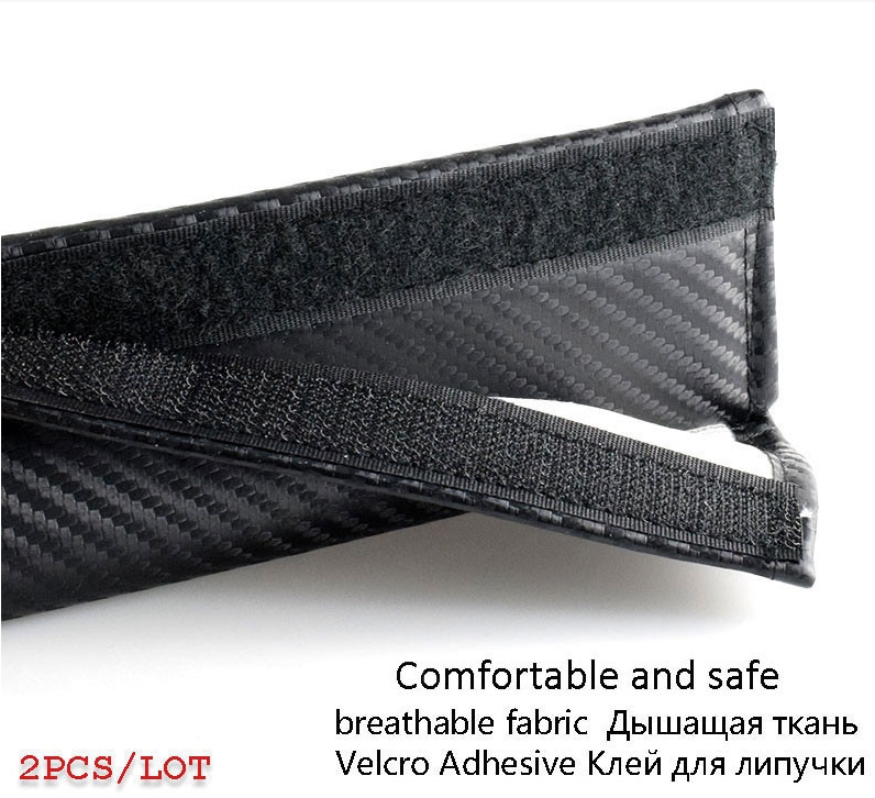 Car Seat Belt Cover Styling Carbon Fiber Safety Seat Belt pad Auto styling Accessories Universal