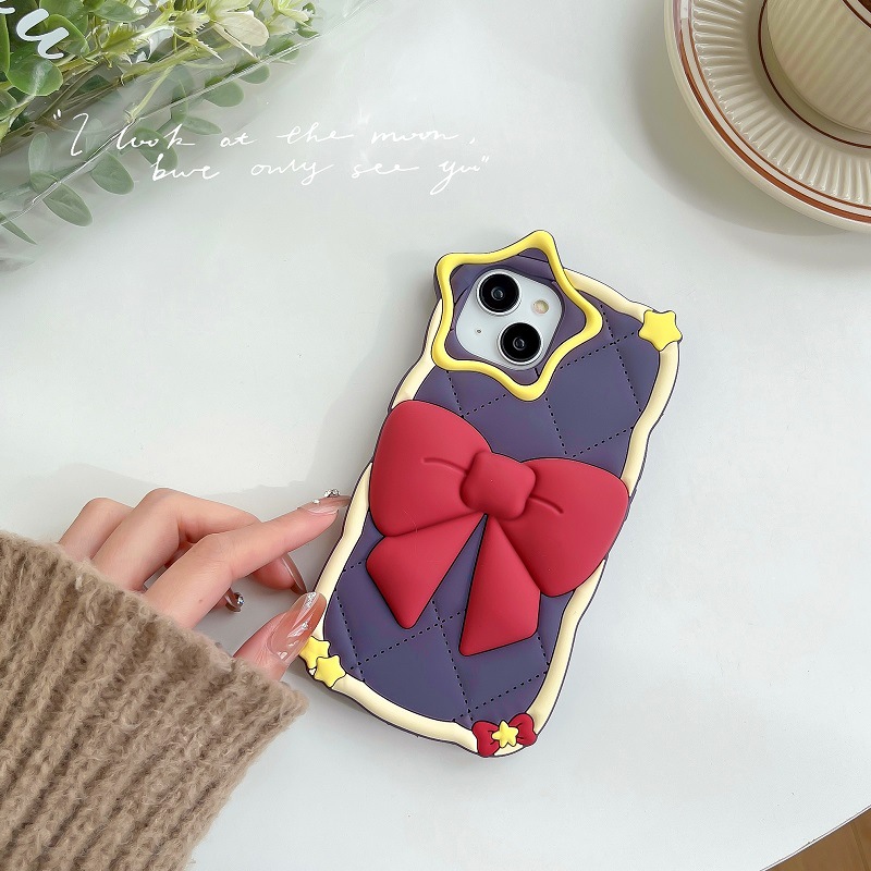 wholesael free DHL Japan Anime popular Star Red Bowknot 3D Phone case For iphone 14 13 12 Pro MAX i11 13pro 14pro luxury Silicone Cute Soft Cover