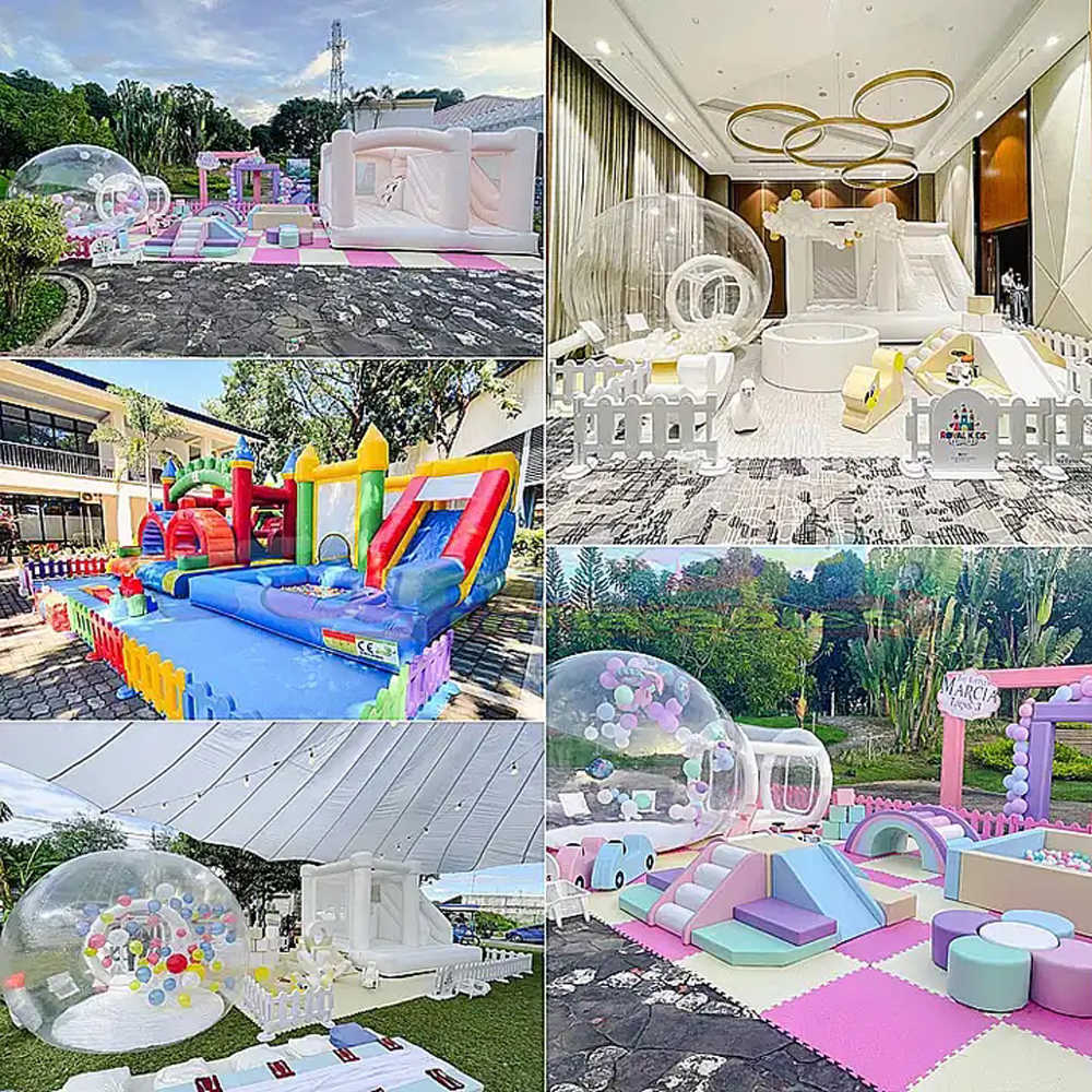 Outdoor Party Clear Inflatable Bubble Tent House With Balloons 5m Transparent Dome Waterproof Tourist Bubble Hotel Room For Rent