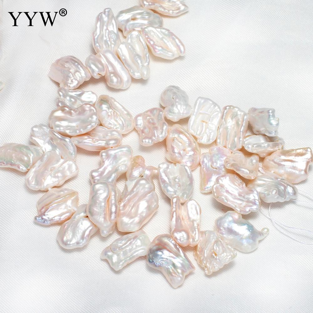 Cristal en gros 1118mm perles d'eau douce Biwa en vrac perles de bijoux à bricoler soi-même faisant collier perles de culture blanches naturelles ascenseur de mariage