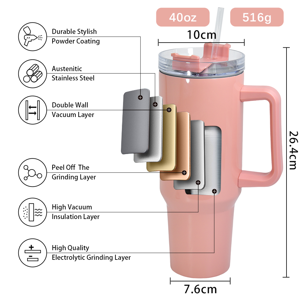 미국 창고 40oz 승화 마카롱 색상 텀블러 핸들 물병 휴대용 야외 스포츠 컵 절연 여행 진공 플라스크 병 Z11