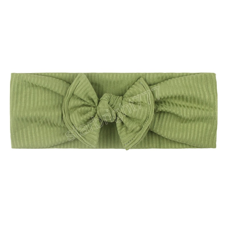 Baby flickor bred nylon hårband 12 färger bowknot elastisk pannband fast färg bågar huvudbonader nyfödda spädbarnstillbehör