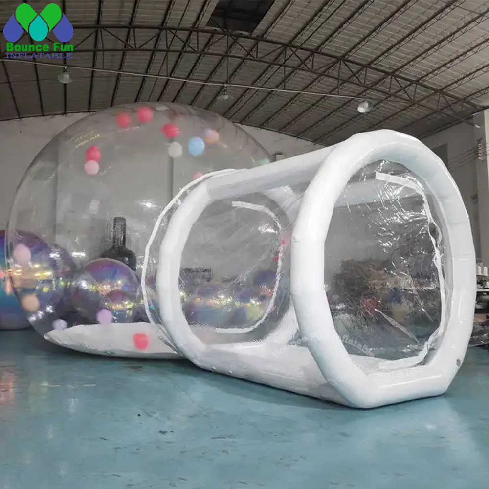 Outdoor Party Clear Inflatable Bubble Tent House With Balloons 5m Transparent Dome Waterproof Tourist Bubble Hotel Room For Rent