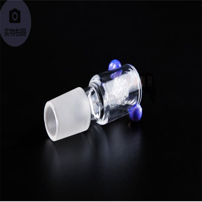 Glass Pipes Smoking Manufacture Hand-blown hookah Purple embellished glass cigarette accessories stopper