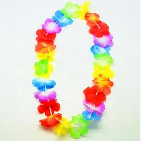 Hawaiian Style Colorful Leis Beach Theme Luau Party Garland Necklace Holiday Cool Decorative Flowers