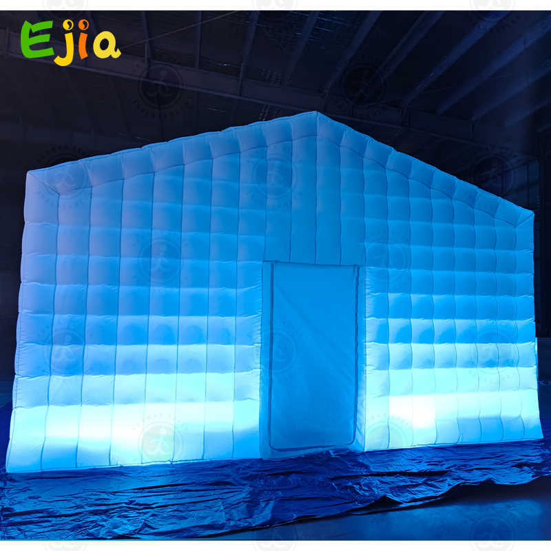 Commercial White18/20/13 FT Portable LED RGB Éclairage Mobile Night Club Tente Gonflable Cube Tente De Fête Discothèque Gonflable