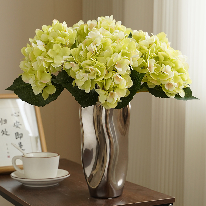 Artificial Hydrangea Flower 47cm Fake Silk Single Real Touch Hydrangeas for Wedding Centerpieces Home Party Decorative Flowers