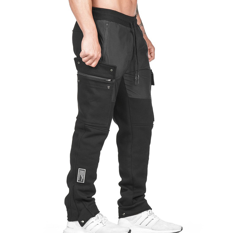 lu Männer Jogger Lange Hosen Sport Yoga Outfit Fleece Gym Große Taschen Jogginghose Jogging Hosen Herren Casual Cargo Hosen 3XL LL29378