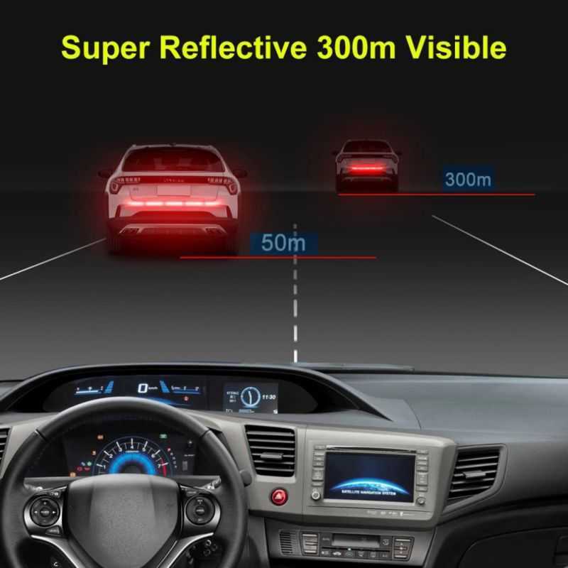 Car Car Rear Trunk Reflective Stickers Night Car Safety Driving Reflector Warning Mark Auto Body Waterproof Decal 90cm