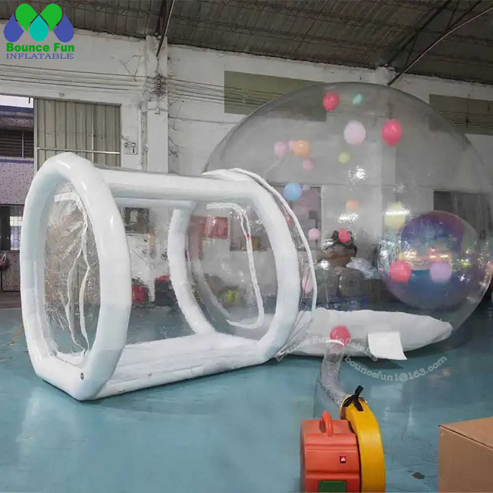 Outdoor Party Clear Inflatable Bubble Tent House With Balloons 5m Transparent Dome Waterproof Tourist Bubble Hotel Room For Rent