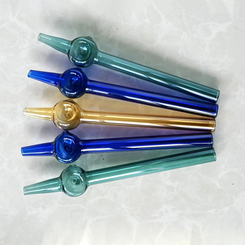 Glass handmade straw with a length of 13cm, oil burner, smoking accessory, point tube, various types of water stick nozzles