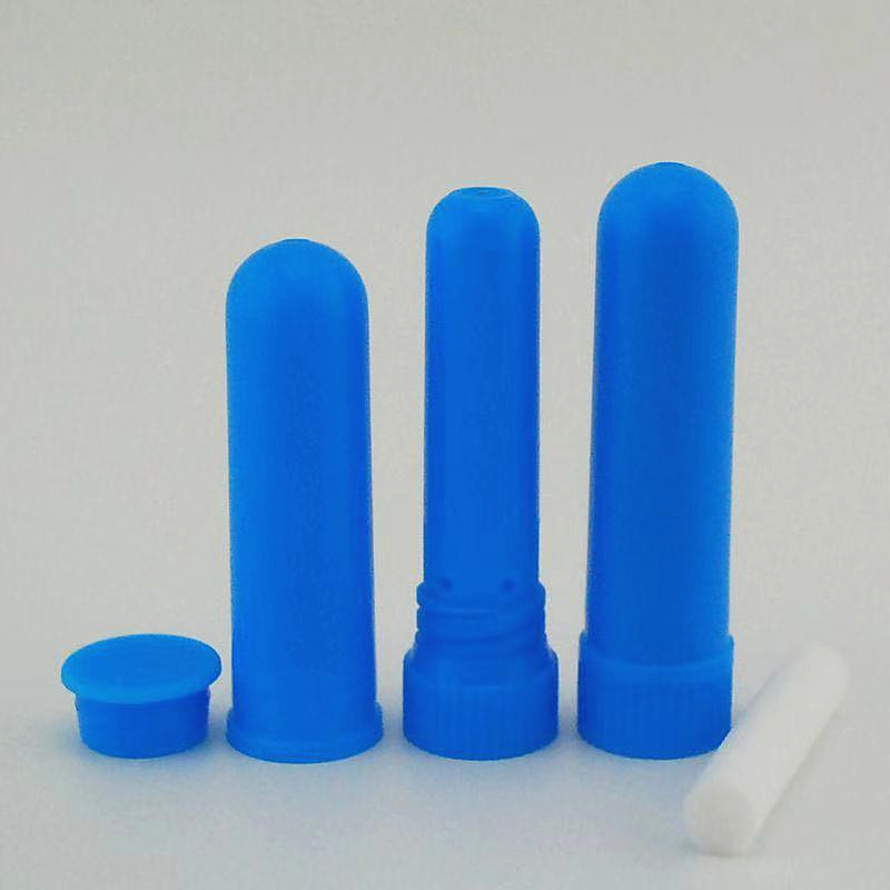 Empty Blank Plastic Aromatherapy Tubes Inhaler Sticks Blank Nasal Inhalers Packaging Tube Bottle White PP Essential oil Inhaler Tubes with Cotton Wicks Wholesale