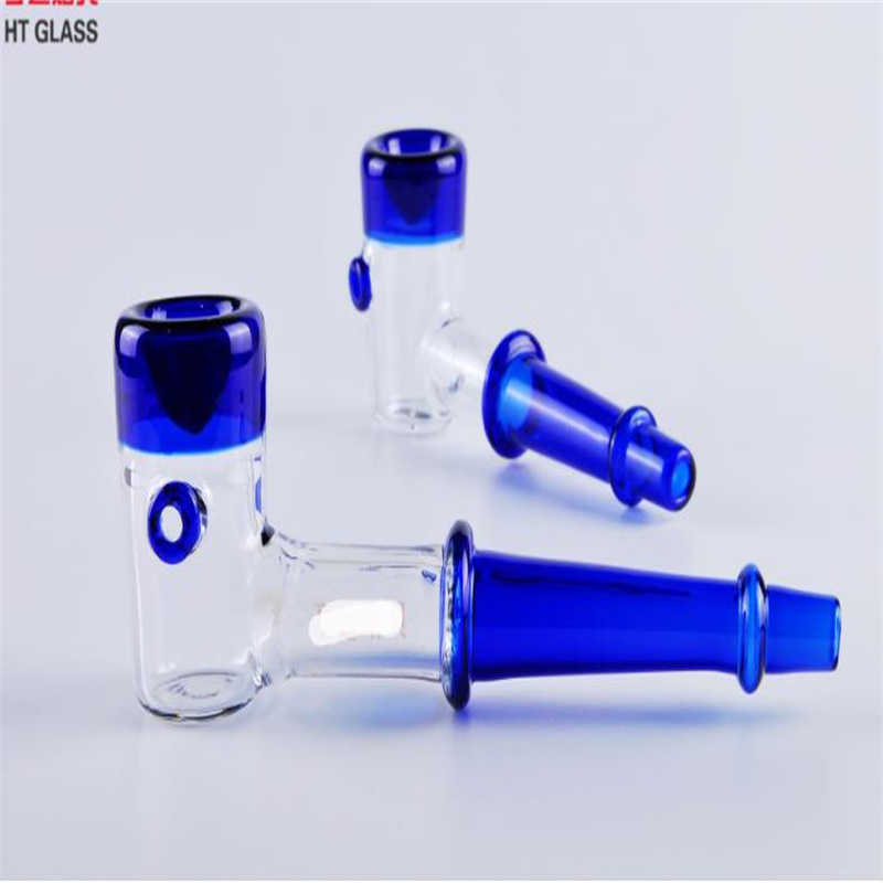 Produzione pipe in vetro Narghilè soffiato a mano Set fumare pipa in vetro blu