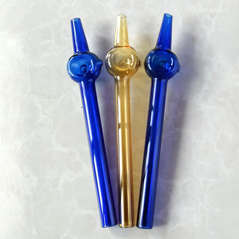 Glass handmade straw with a length of 13cm, oil burner, smoking accessory, point tube, various types of water stick nozzles