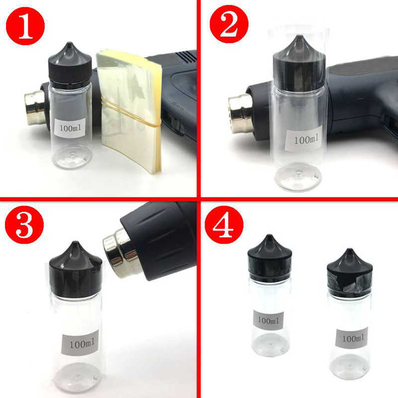 Clear PVC Heat Shrink Wrap Film for 15ml 30ml 50ml 60ml 100ml 120ml Pen Bottle Seal DGMH