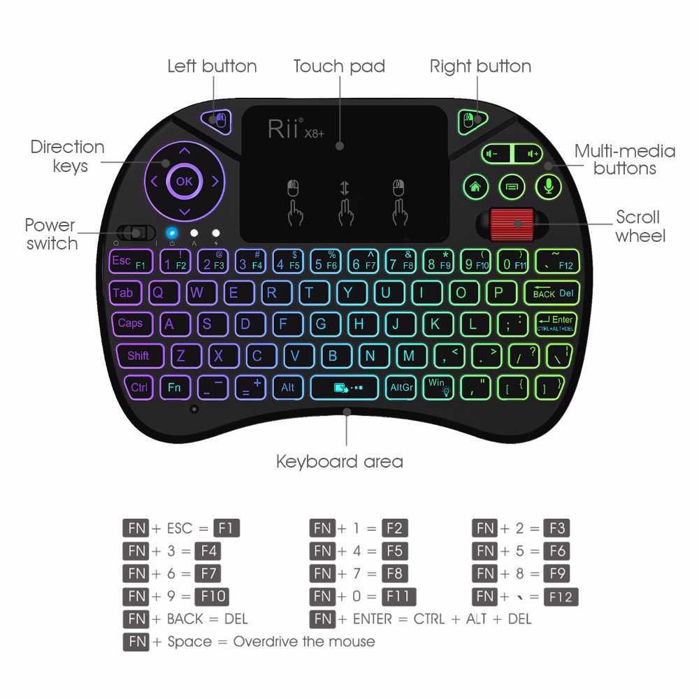 キーボードキーボードキーボードアンドロイドテレビ用タッチパッドスマートボイス検索LEDバックライトキーボードワイヤレス
